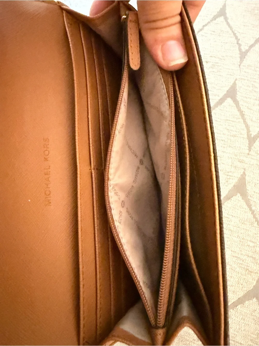 Michael Kors Brown MK Monogram Tote with Matching Wallet